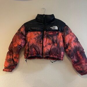 North Face Tie Die Cropped Puffer Jacket